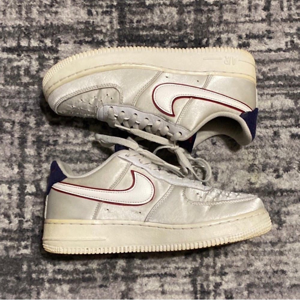 Nike Air Force 1 Low NSW White Satin Sneakers Women's Size 7.5